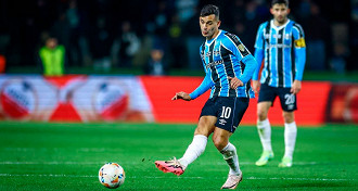 Cristaldo em ação pelo Grêmio. (Foto: Lucas Uebel / Grêmio FBPA)